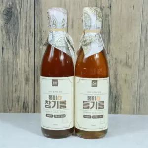 유쎌몰 저온압착 중들기름 350ML 2개 안전한먹거리기름 명절선물고소한기름