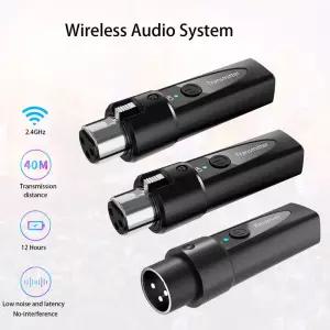 XLR 무선 마이크 송신기 수신기 2.4Ghz 시스템 오디오 Mi용 충전식 어댑터