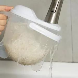 아이디어 주방 과일 워싱 반자동 세척통 쌀 씻는 과일씻기 쌀씻는도구 도구