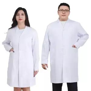빅사이즈 영양사 의사가운 남성 반팔 화학실험복 초대형 백의 약사가운 실험복 실험가운