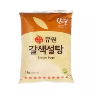큐원설탕 황백당 3KG 갈색설탕 삼양설탕 대용량설탕