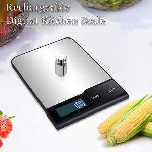 5kg/10kg/15kg 충전식 디지털 주방 규모 스테인레스 스틸 홈 전자 저울 음식 베이킹 무게 도구
