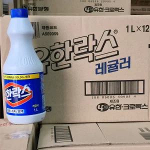 유한락스 레귤러 1L 1BOX 12입 청소 소독 세제 다목적 세정제 욕실