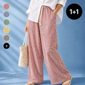 [1+1] 브리지 스트라이프 와이드 밴딩 팬츠 W25LP201