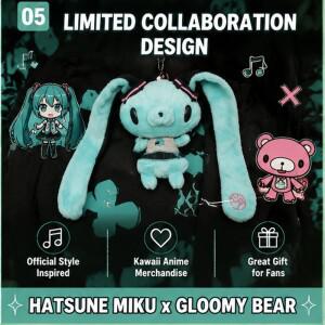 그루미 베어 하츠네 미쿠 콜라보  플러시 카드 홀더 귀여운 애니메이션 버스 커버  귀