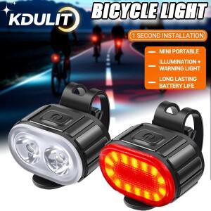KDULIT LED 자전거 헤드라이트 USB 충전식 램프(테일라이트 포함) 야간 라이딩 통근용 MTB/도로 안전 오프