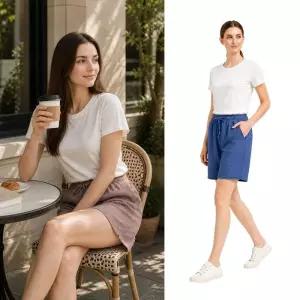 [아우트_67]데일리 쿨 인조 인견 여름바지 반바지 5부