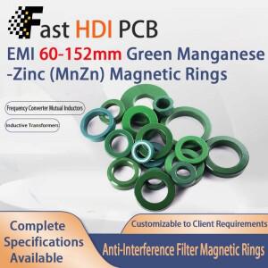超大尺寸 Mn-Zn 페라이트 토로이드 코어 60-152mm 녹색 - 산업용 전력 equipment용 heavy duty EMI抑制 링