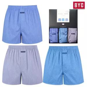 속옷MOA 비와이씨(BYC) 남성용 프리미엄 면100% 80수 트렁크 박서 사각 팬티(3매입)/MCG1542