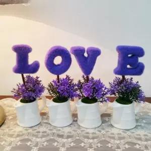 인테리어 조화 꽃병 4p 사랑 집들이선물 개업화분 축하화분 식화분