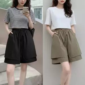 시원한 통바지 아이스 반바지 와이드 여름 밴딩 찰랑 와이드팬츠 찰랑바지