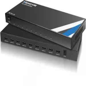 NEWCARE 4K 1x8 HDMI 스플리터 8개 중 1개 출력 8포트 전원 공급 8방향 및 2K@30Hz 3D 지원 TV 모니터
