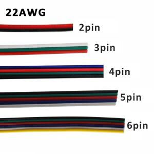 모니터전원선 5M 10M 전선 22AWG 케이블 2PIN RGB 구리 5050 3PIN 4PIN LED 2835 주석 5PIN 6PIN 스트립