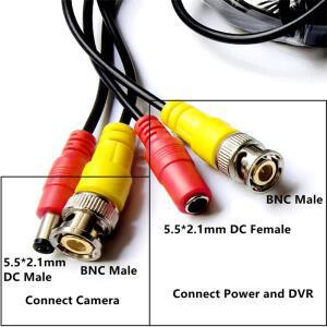 5m/10M/20M/30M BNCDC 커넥터 2in1 BNC CCTV 케이블 AHD/TVI/CVI/CVBS 아날로그 DVR 시스템용 동축 비디오