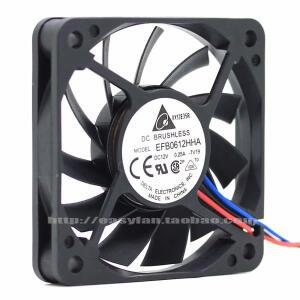 Delta EFB0612HHA 컴퓨터 케이스 선풍기 그래픽 카드 냉각 6010 60mm 60x60x10mm 12V 0.25A 3핀 4핀 PWM