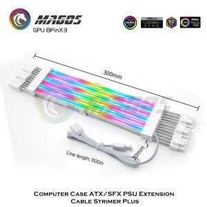 컴퓨터 케이스 ATX PSU 8핀/24핀 연장 케이블 스트리머 플러스 리안리 아님 레인보우 ARGB 5V M/B 싱크 실