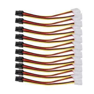 10pcs 듀얼 4핀 몰렉스 남성-6핀 여성 PCI-E Y 케이블 전원 변환기 어댑터 그래픽 카드용 코드