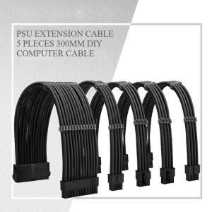 300mm PSU 연장 케이블 키트 ATX 24핀 PCI-E 62핀 CPU EPS 44핀 8AWG 전원 PC용 범용 케이스 호환
