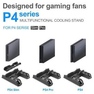 PS4 호환용 쿨링팬 스탠드 PS4 호환/PS4 호환 슬림/PS4 호환 프로용 쿨러 컨트롤러 충전 도크 스테이션 12
