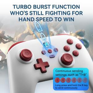 스위치/PC/안드로이드 호환/iOS용 무선 게임 컨트롤러 모터 진동  블루투스 6축 게임패드 TURBO 업  선택