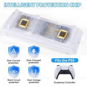 PS5 호환 무선 게임패드 충전 스테이션용 듀얼 컨트롤러 독 게임