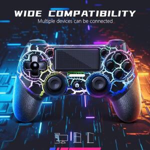 무선 게임패드 PS4 호환/PS3 호환 콘솔 컴퓨터 PC/Steam/IOS/Android 용 터치 Bluetooth 컨트롤러 이중 진