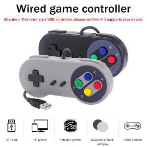 1-2개 SNES USB 컨트롤러 PC Mac용 레트로 게임패드 라즈베리 파이 3/4/5 윈도우 에뮬레이션 콘솔 유선 조