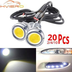 2/4/10pcs 자동 독수리 눈 주간 러닝 라이트 실버 쉘 Led Drl 백업 23mm 역방향 주차 회전 신호 브레이크