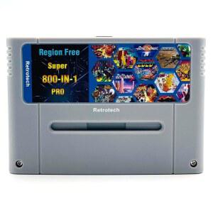 SNES 16비트 게임 콘솔용 카트리지 1개에 담긴 레트로텍 슈퍼 800 - 그레이