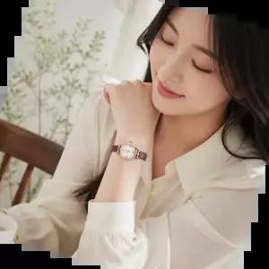 빈티지시계 리본 라운드 가죽 손목시계 원형 아날로그 시계 여성 직장인 데일리룩