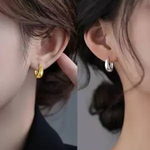 귀걸이 실버 이어링 물방울 데일리 은침 은전기도금