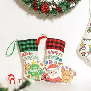 빠른 배송 크리스마스 트리 선물바구니 꾸미기 선물 바구니 패브릭 양말 크리스마스양말 양말꾸미기 서치D1