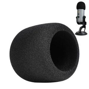 BLUE YETI 및 YETI PRO 마이크용 폼 윈드스크린 팝 필터(블랙) | BLUE YETI와 YETI PRO용 고밀도 폼 마이크 커버로 파열음을 줄이고 음성 녹음 품질을 향상시킵니다