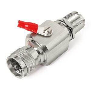 XRDS-RF UHF 낙뢰 보호기 PL-259 낙뢰 서지 보호기 PL259 플러그(UHF 수) TO SO239 소켓(UHF 암) CB 햄 양방향 무전기 베이스 안테나용 벌크헤드 아레스터