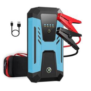 Gehopow 12V 점프 스타터, 10.0L 가솔린 8.0L 용, 6000A 최대 용량, 휴대용 자동차 배터리 IP66 방수 박스, 비상등 및 보관 케이스