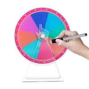프라이즈 휠 DIY 인터랙티브 스핀 (보드 리무버 or 펜 포함) 지울 수 포함 테이블탑 룰렛 스피너 (홈쇼 카