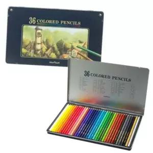 [제이큐]유성색연필 36색 틴케이스 24개 초등학생색연필 신학기 필수템