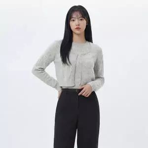 [LAP] 랩 (SET)레터링 펀칭 가디건 AS2KG463_DG