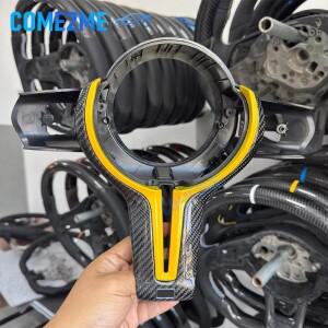 업그레이드된 노란색 탄소 섬유 중공 커버 플레이트, 상하 색상 선택 가능, BMW F30F35에 적합