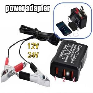 클립 충전기 DC12V24에서 5V로 변환 3USB 포트 3A