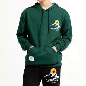 마운틴 후드 티셔츠 특양 기모 봄 가을 겨울 빅사이즈 남여공용 티셔츠