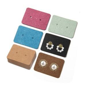 100pcs 2.5x3.5cm 귀걸이 카드 골 판지 레이블 홀더 보석 디스플레이 주최자 포장 소규모 비즈니스 판매