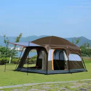 패밀리캠핑 4-6인용 거실형 리빙쉘 텐트 브라운 대형텐트