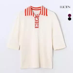 루시앙 코튼100 배색 카라 티블라우스 3종 택1 1416926