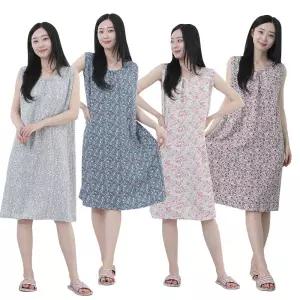 여성 인조인견 빅사이즈 플라워 민소매 잠옷 홈웨어 나시 ops 꽃무늬 여름 원피스