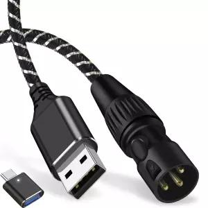 XinYaa USB to XLR 케이블 10피트 오디오 컨버터 Type C 수컷 출력 스테레오 코드 앰프 스피커 믹서 콘솔