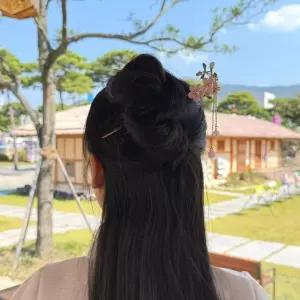한복머리장식 비녀 은비녀 헤어코사지 전통 머리장식