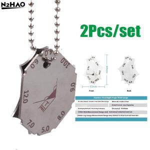 2Pcs/set Stainless Welding Joint Two-piece Gauge Fillet Throat Depth Leg Ruler Inspection Tool