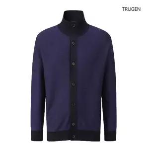 [롯데백화점]트루젠 FW  남성 네이비 투톤 버튼 가디건 T-TCW0-SC200-410