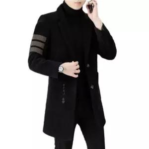 남자 코트 캐주얼 겨울 남성 숏 반코트 슬림핏 블랙 울